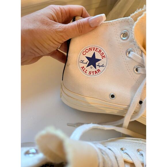 Converse Comme des Garçons Play x Chuck 70 High Milk white canvas sneakers main image 4